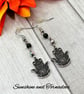 Obsidian and Electroplated Hematite Earrings - Handmade - Drop Earrings - Image 2