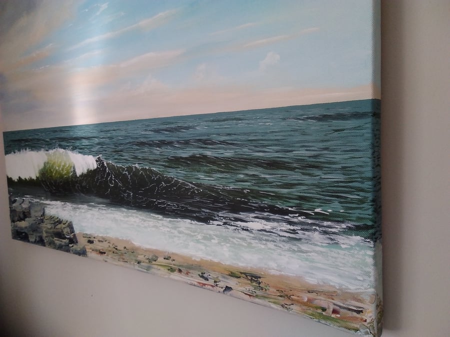 SOLD, Seascape artist sea acrylic painting 