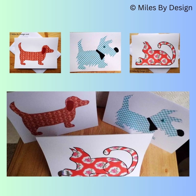 Pretty Set of 3 Animal Cards