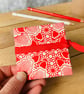 Miniature Concertina sketchbook with Lokta Paper Covers and Ribbon Tie.