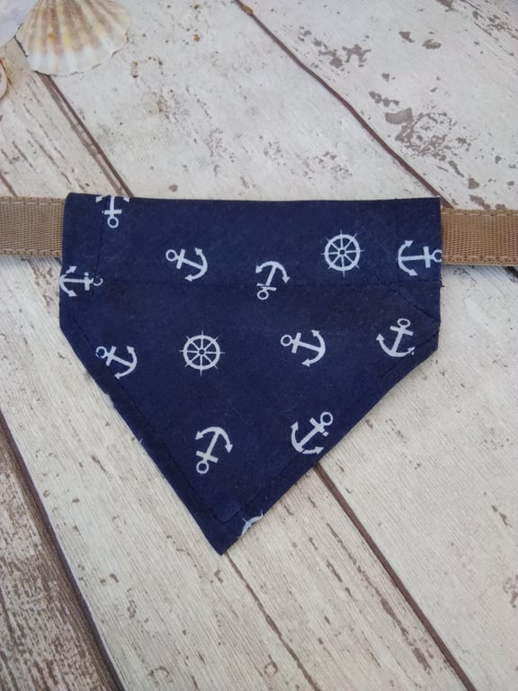 Dog Bandana extra small over the collar nautical style