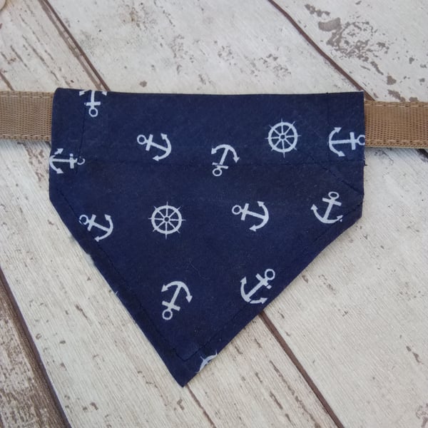 Dog Bandana extra small over the collar nautical style
