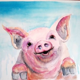 Porker the little pig. Original painting