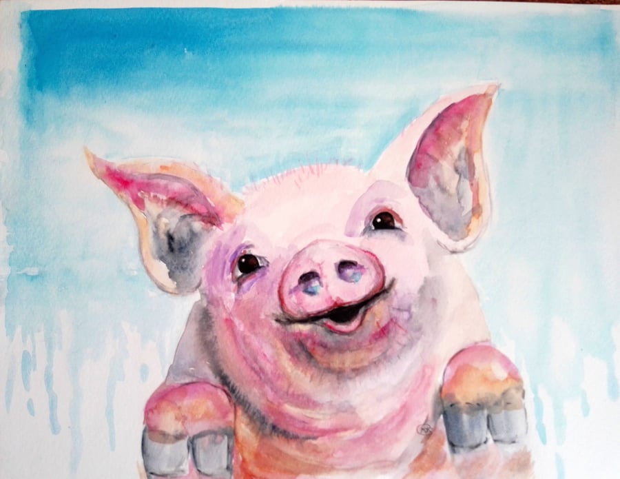 Porker the little pig. Original painting