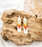 Native American Style Beaded Earrings. Rainbow Colours with Gold-Filled Wires - Image 1