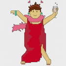 Lady in Red PDF cross stitch chart