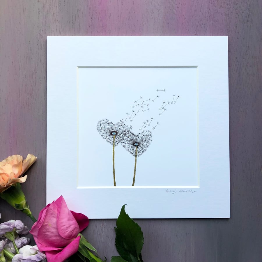 'Love Wish' 8" x 8" Mounted Print