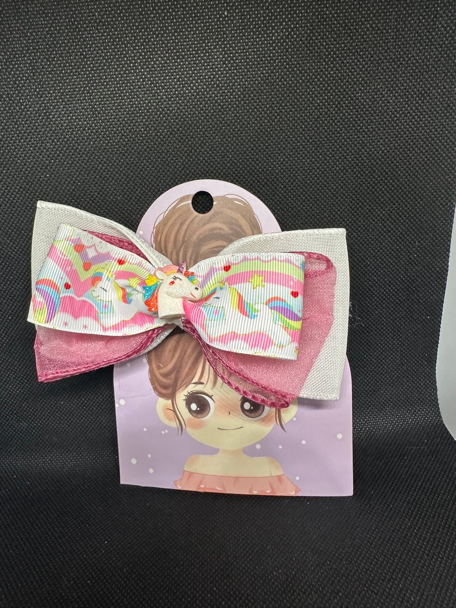 Unicorn Hair Bows –  Alligator Clip Design