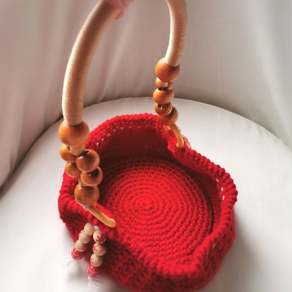 Traditional Crochet Christmas Storage Basket 