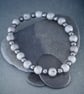 Bracelet grey Druzy and Hematite stretchy handmade  - Image 3