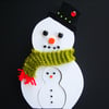 Painted Wooden Snowman With Pop Out Mini Snowman