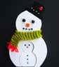 Painted Wooden Snowman With Pop Out Mini Snowman