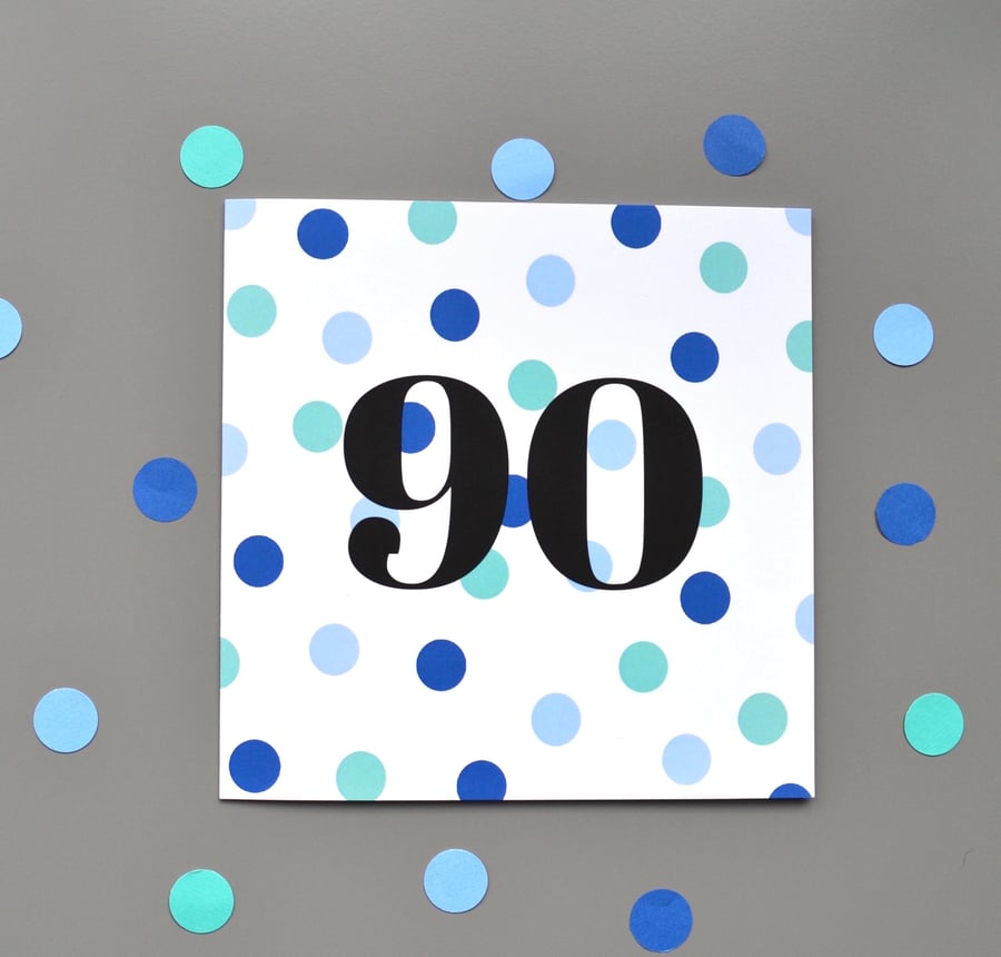 90th Birthday Card for Him - 90 - Ninety - Ninetieth Birthday Card