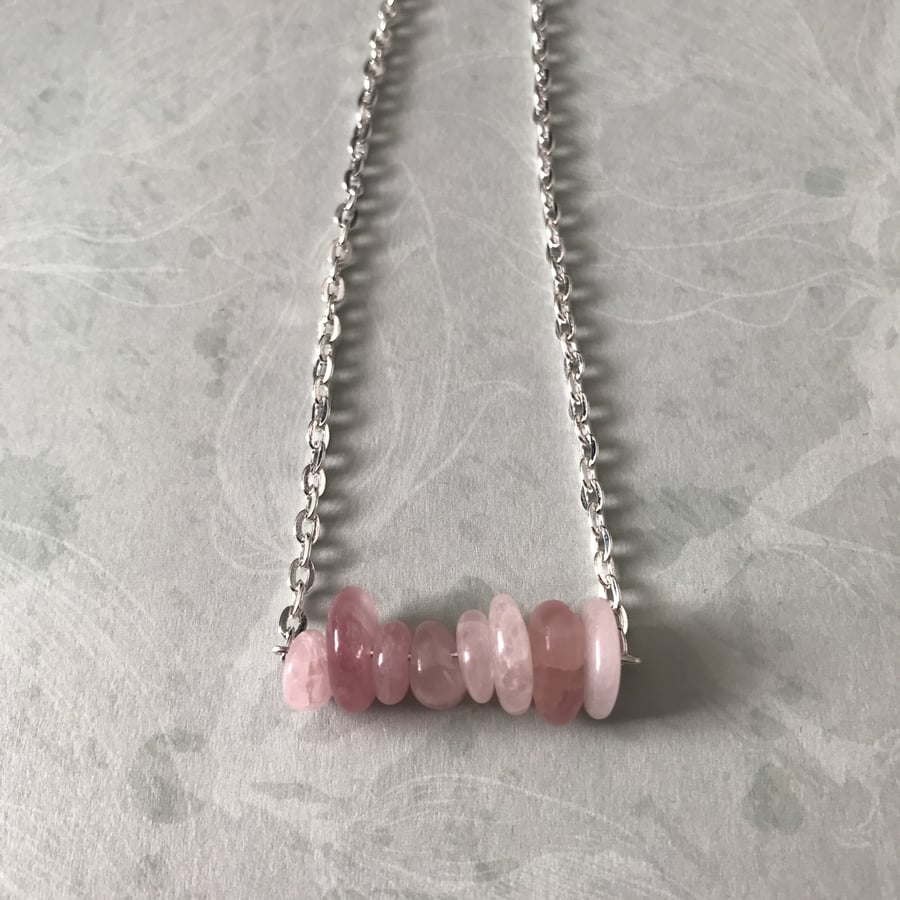 Rose Quartz Beaded Necklace