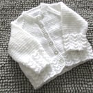 16" White Lace Edge Baby Girls Cardigan