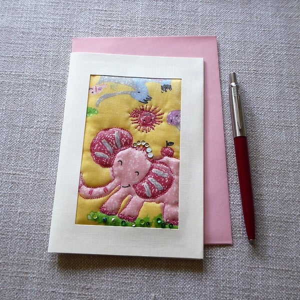 Individually Hand Crafted Textile Blank Card