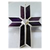Cross Suncatcher Stained Glass Handmade purple Crystal 041