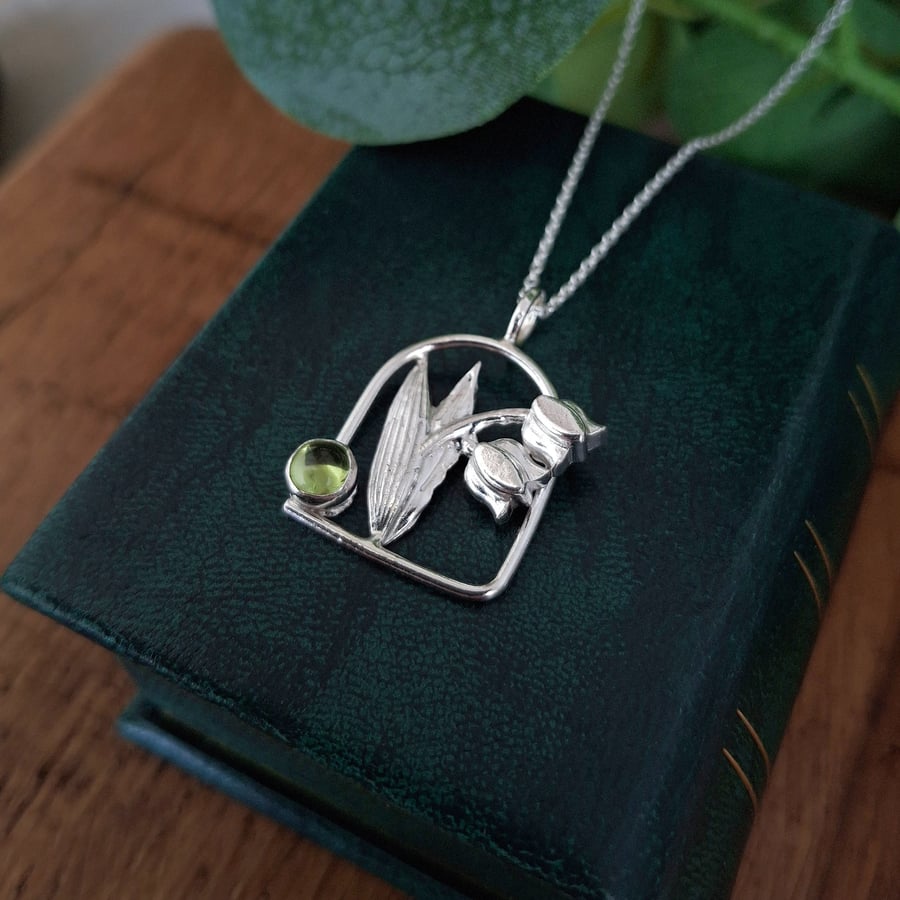 Handmade Lily of the Valley Arch Pendant with Peridot