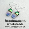 Rainbow Dichroic Glass Drop Earrings