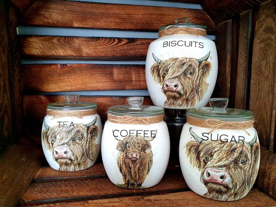 Tea, coffee and sugar canisters kilner jars Tea Coffee Sugar Storage Jars  kitche