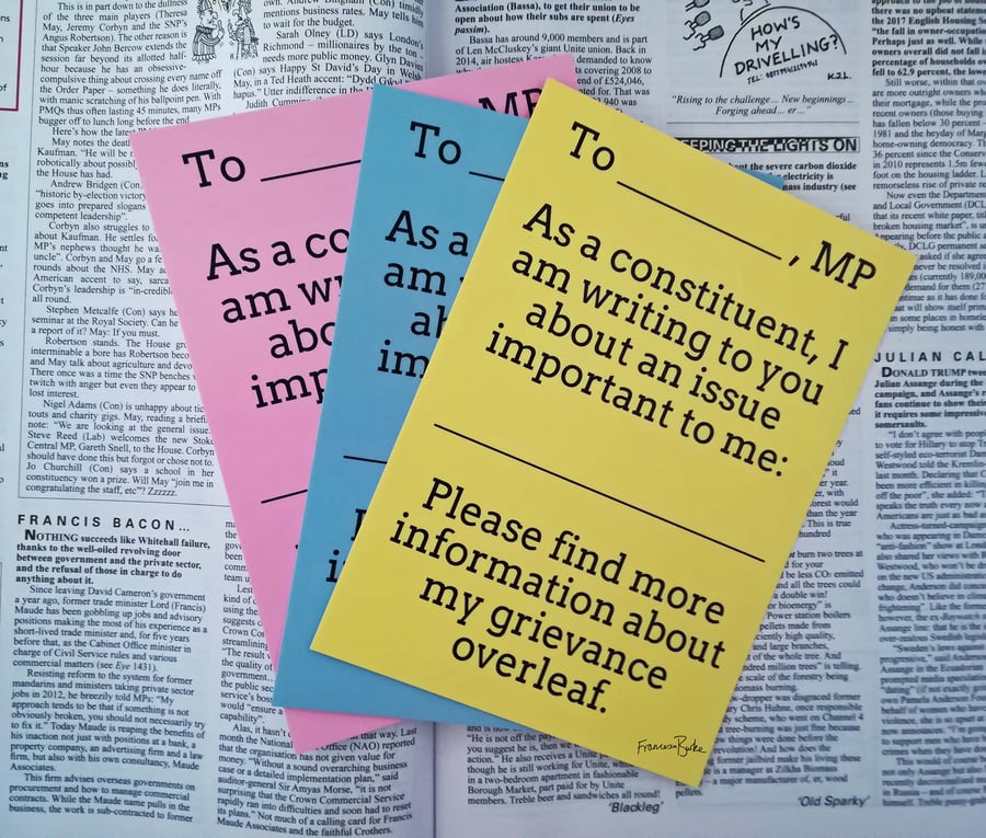 Postcard to Your MP, 6 Postcards, Write to Your MP, Political Participation