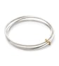Clara by Fedha - stylish set of three silver bangles with solid gold link