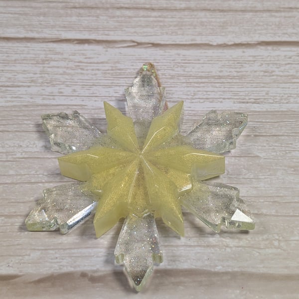 Handmade Resin Snowflake Ornament - Daffy
