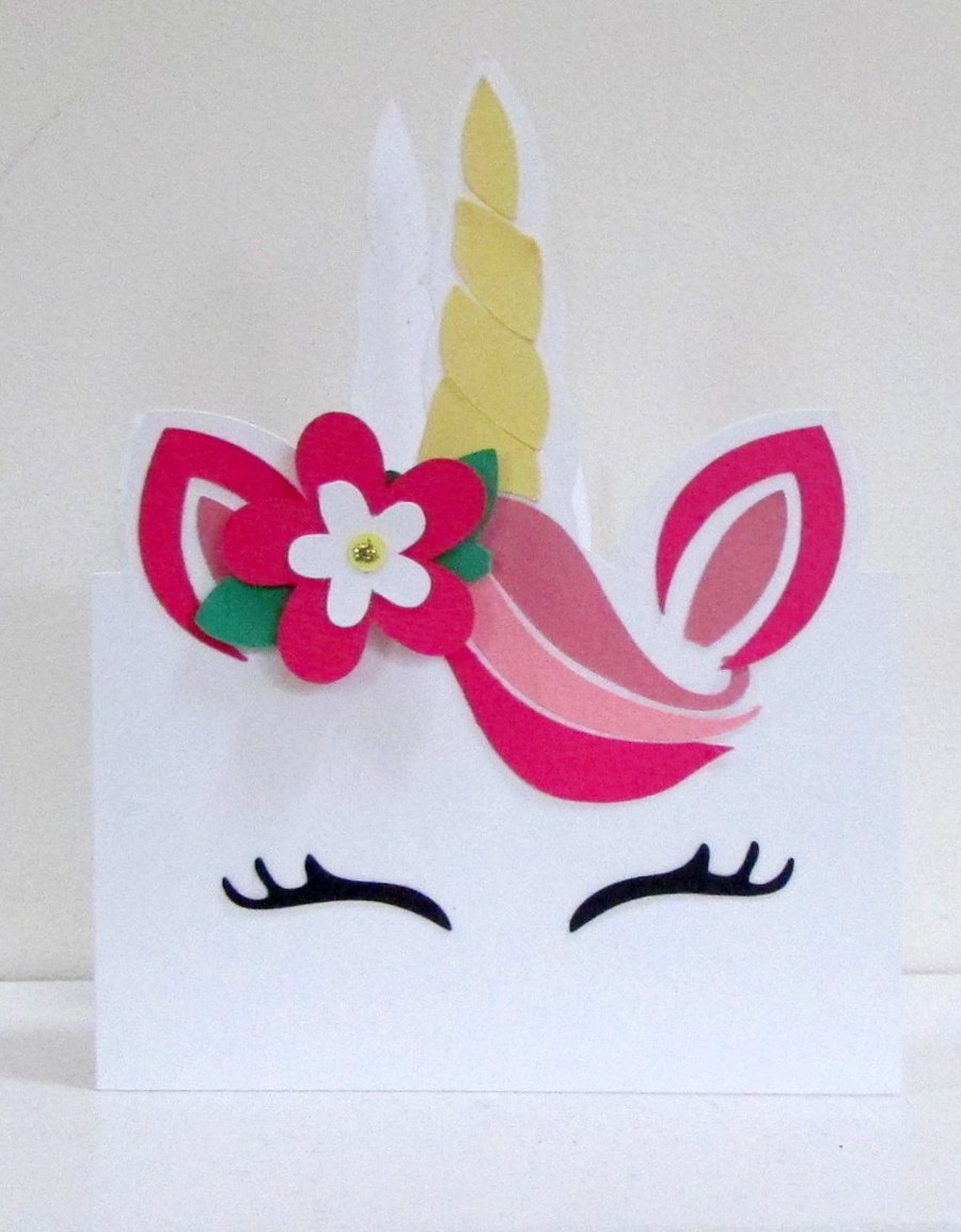 Unicorn Shaped Card