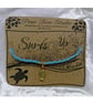 Bracelet Turquoise Faux Leather with gold plated Fish charm bead. - Image 3
