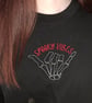 Handmade Embroidered Halloween Sweatshirt - Minimalist Skeleton Hand Cosy Spooky - Image 7