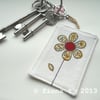 embroidered bag charm or keyfob