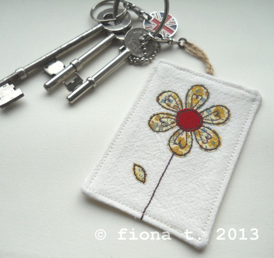 embroidered bag charm or keyfob
