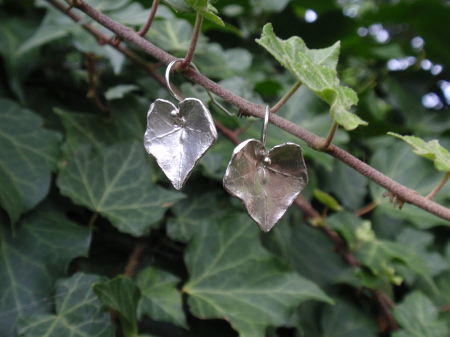 Sterling silver ivy earrings, sterling silver earrings gardener gift
