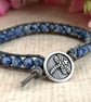 Sodalite and leather bracelet with dragonfly button - Image 9