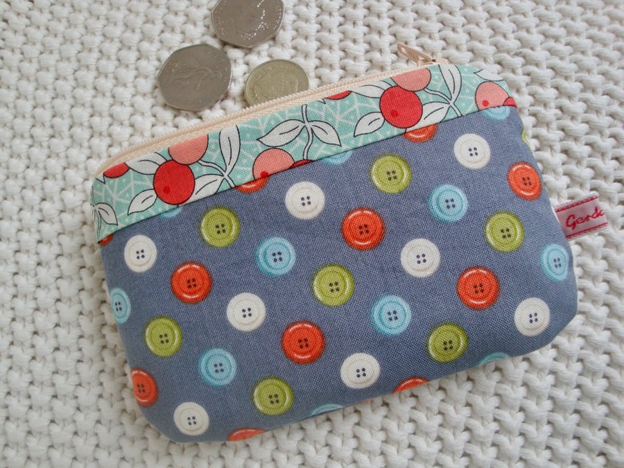 Cotton Coin Purse - Buttons Purse 