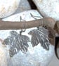 Maple Leaf earrings in etched pewter - Image 3
