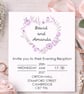 Personalised Evening Wedding Invitation  Lilac Love Heart