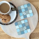 Coaster Set - Two Mosaic Chequerboard Coasters
