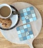 Coaster Set - Two Mosaic Chequerboard Coasters - Image 1