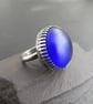 Cobalt blue glass ring, Cultured sea glass, Cocktail ring - Image 3