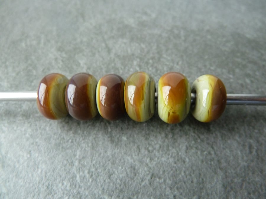 brown lampwork glass spacer beads