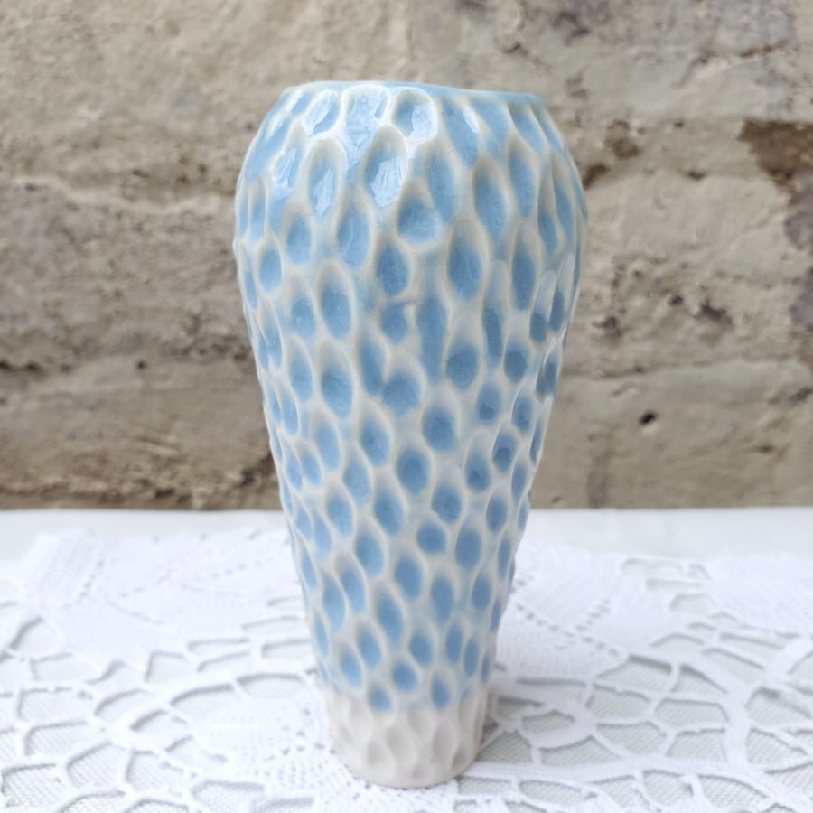 Sky blue bud vase