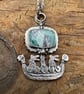 Hare Viking Ship Pendant with Aquaprase - Image 1