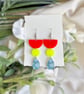 Bright Loud Acrylic three tier Drop Earrings
