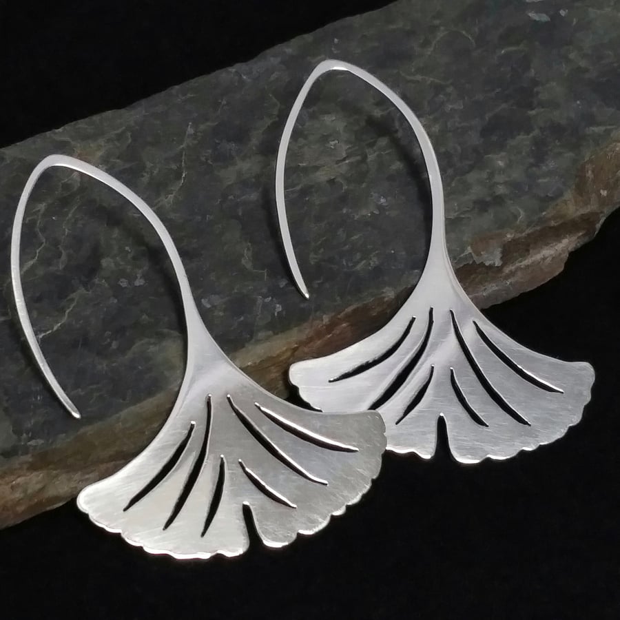 Gingko leaf bespoke long earrings