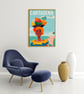 Cartagena retro travel poster, Colombian girl retro print, Colombia wall art - Image 4