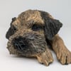 Large Border Terrier Sculpture in “Splat” Pose