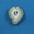 Tiny White Beaded Brooch 