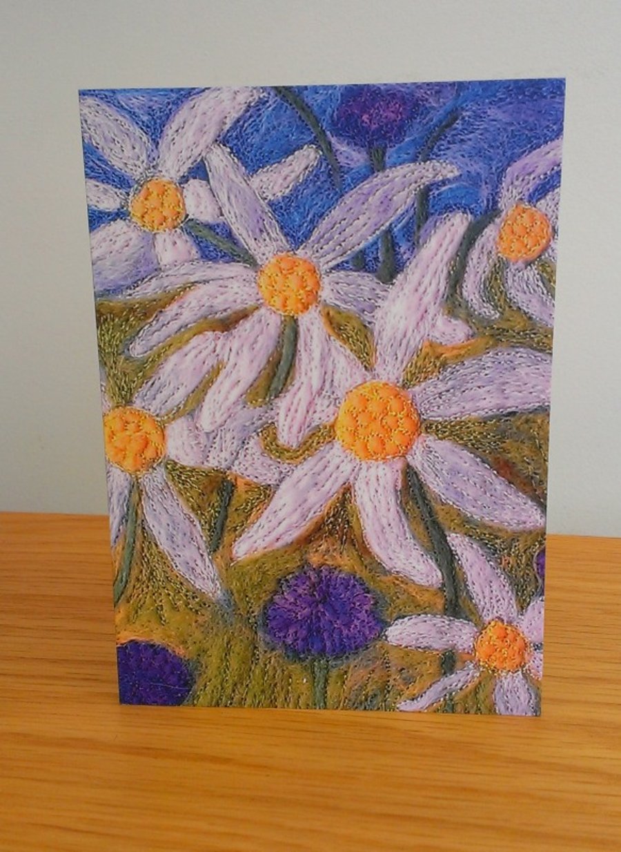 Daisy & Cornflower Greeting Card, Image From Original Artwork
