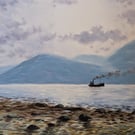 A Winter Sunset in the Kyles Art Print 